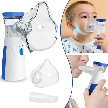 Portable Mesh Nebulizer USB & Battery Operated | Mini Nebulizer With Mask | Personal Inhaler for Efficient Respiratory Care / Mesh Nebulizer