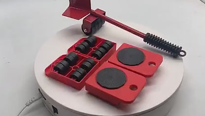 Heavy Duty Furniture Lifter and Mover Tool Set | 5-Piece Transport System with 360° Rotating Pads for Easy Home Moving